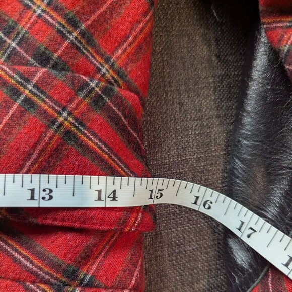 Smythe Wool Red Tartan Plaid Leather Rifle Patch Equestrian Blazer 6 - Picture 10 of 14